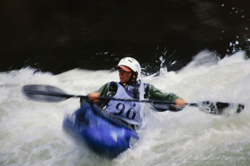 A kayaker negotitates a rapid in the Cataract gorge in Launceston, Tasmania.