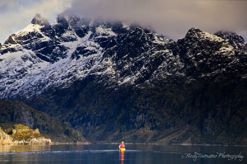Paddling towards this snowy mountain range its impossible not to feel insignificant.
