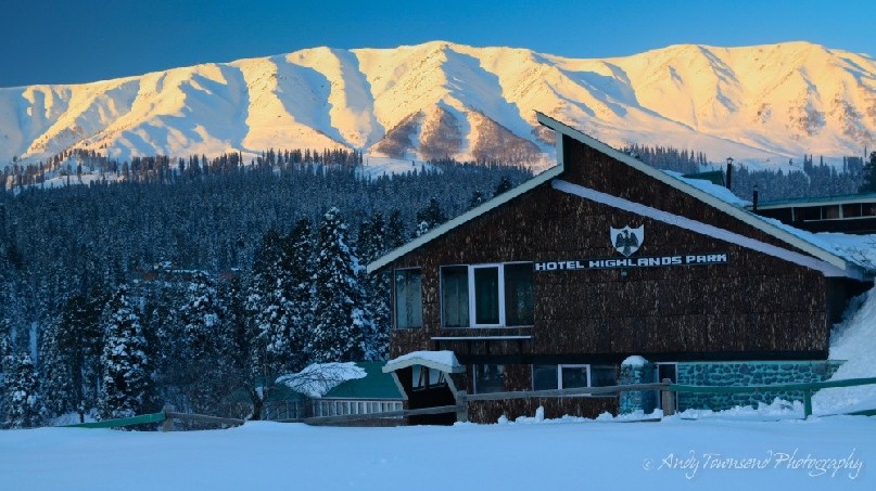 The vista from the hotel showing the peak of Mt Apharwat as it catches the early morning light.