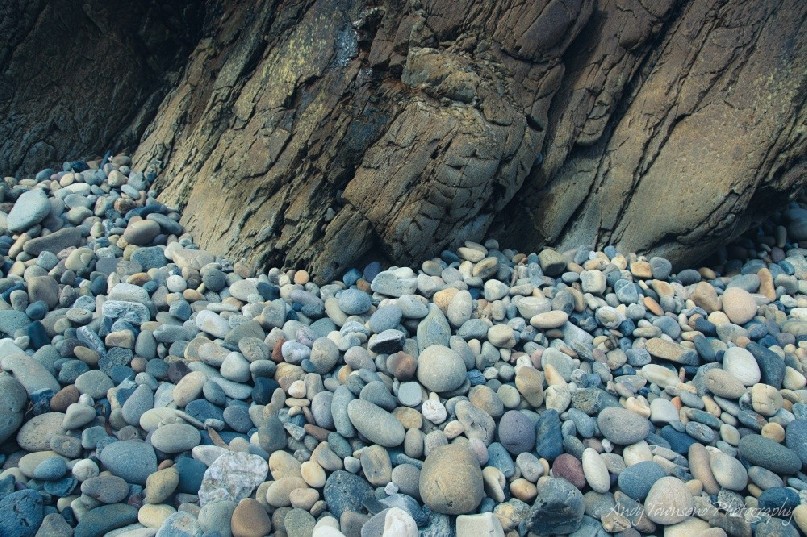 An avenue of smooth pebbles on the Tarkine coat.