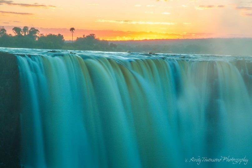 Sunrise over Victoria Falls.