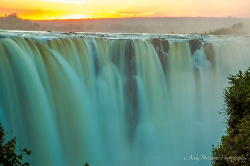 Sunrise over Victoria Falls.